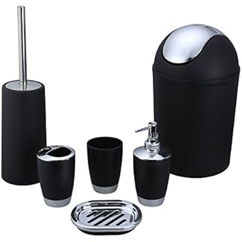 Amazon.com: Bluelasers 6 Piece Plastic Bathroom Accessory Set Luxury Bath Accessories Bath Set Amazon.com: Bluelasers 6 Piece Plastic Bathroom Accessory Set Luxury Bath Accessories Bath Set