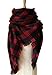 MOTINE Tartan Blanket Scarf Stylish Winter Warm Pashmina Wrap Shawl for Women (Red Black)