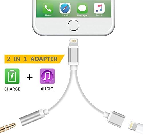 (2 PACK) Verchy iPhone 7 lightning to 3.5mm headphone jack adapter for iPhone 7/7 Plus -White (support iOS 10)