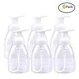 Oval Clear Plastic Soap Dispenser Pump Bottles with White Plastic Tops 10oz Capacity 6 Pack (Soap Dispenser Set)
