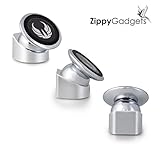 Zippy Gadgets #1 Universal Magnetic Cell Phone Mount - Magnetic Phone Holder - Best for Hands-Free Use, Super Strong Magnet - Car Dashboard Mount, Smartphone Gadget - Desk Accessory (SILVER)