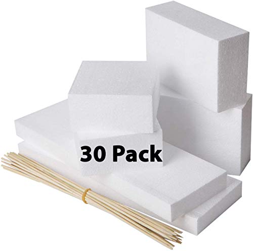 30 Pack Foam Blocks -Rectangle & Square Foam Blocks- Styrofoam Blocks -Floral Foam -Craft Foam- for Craft, Modeling, Sculpture, DIY Arts and Crafts, Flower Foam -Foam Squares- Foam Rectangle -3 Sizes