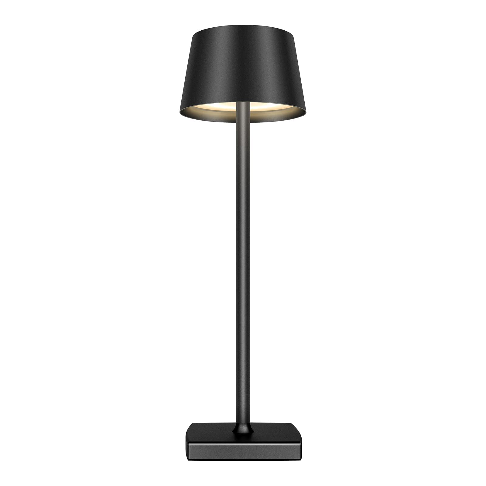 MQLOON Cordless Table Lamp, Dimmable & Waterproof, Black Metal Shade, Restaurant Atmosphere Lighting