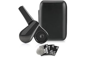 GENERIC Tobacco Pipe Set, Portable Spoon-Style Pipe With Cleaner Tamper and Black Bag, Gift for Enthusiasts (Black)