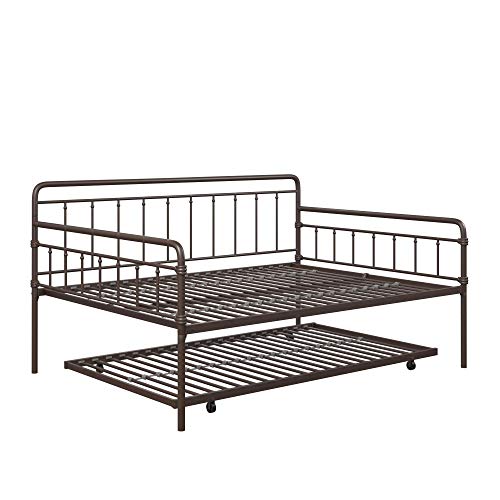 DHP Winston Metal Trundle, Full Size Sofa Bed Frame, Bronze Daybeds