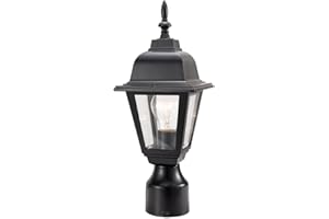 Maple Street Outdoor Post Lights with Traditional Clear Glass – Waterproof Outdoor Lights for Patio, Driveway, Garden, and Porches, Outdoor Lamp in Black Finish, Design House 507509