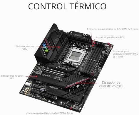 Asus rog strix b650e-f gaming wifi, placa-mãe amd ryzen am5 atx (12 + 2 fases vrm, ddr5, 3 slots m.2, pcie 5.0, wifi 6e, 2.5g lan, usb 3.2 gen 2x2 tipo c, aura rgb sync)