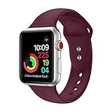 Sport Band For Apple Watch,Soft Silicone Strap Replacement Wristbands For Apple Watch Sport Series 3 Series 2 Series 1 NIKE+ Sports and Edition (Wine 42mm S/M)