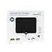 ViewTV 50 Mile Digital TV Antenna Flat Indoor Amplified HDTV - UHF/VHF 1080P Channels w/Detachable Signal Amplifier - 12ft Coax Cable - Black