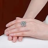 Mnyixsi Vintage Thai Silver Three-dimensional Phoenix National Style Silver Ring for Women Gift Personality Silver Rings Punk Band Rings Open and Adjustable