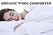 OrganicTextiles Natural Australian Wool Filled Comforter, Queen Size, with 100% Organic Cotton Cover Protector, 350 Thread Count, Temperature Regulation, Hypoallergenic, Dry and Cooling