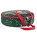 ZOBER Christmas Wreath Storage Container - 24 Inch Wreath Bag for Artificial Wreaths - Dual Zippered Wreath Storage W/Strong, Durable Handles - Green
