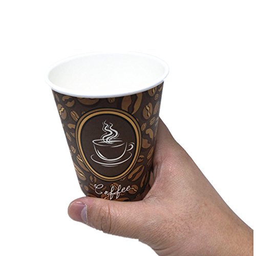 image for Tsyware 100 Pack Quality Disposable Paper Hot Coffee Cups, Perfect For