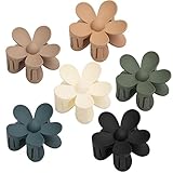 Hair Claw Clips, 6PCS Matte Flower Claw