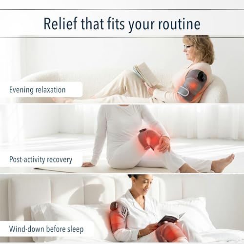 FORTHiQ RED+ Knee Massager with Heat and Red Light Therapy, Knee Brace with 5 Intensity Levels, 52 Red & Infrared Lights, Cordless, Adjustable for Knees, Elbows & Shoulders, Gift for Men & Women