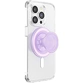 PopSockets Phone Grip for MagSafe, Magnetic Holder, Phone Stand, Cute Pink - Opalescent Clear