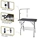 Polar Aurora 36'' Dog Grooming Table, Heavy Duty Pet Grooming Table for Dogs at Home Foldable Grooming Table w/Adjustable Arm & Noose & Mesh Tray Professional Dog Show Stainless Steel Black