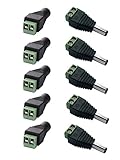 5 Male and 5 Female 12v DC Power Jack Adapter Connector for Led Strip CCTV Camera