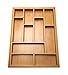 Bruntmor, 8 Compartment Expandable Drawer Silverware Organizer Bamboo Tray with Adjustable Dividers