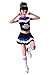Cheerleader Costume Child Cheer Costume Outfit Carnival Party Halloween Cosplay with Match Pom poms for Sports Girls Boys (120cm, Black)