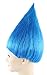 Blue Troll Style Wig Synthetic Hair w/Wig Cap for Halloween Cosplay Costume Party