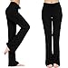 ADANIKI Women's Long Modal Comfy Drawstring Trousers Loose Straight-Leg for Yoga Running Sporting (Black, L)