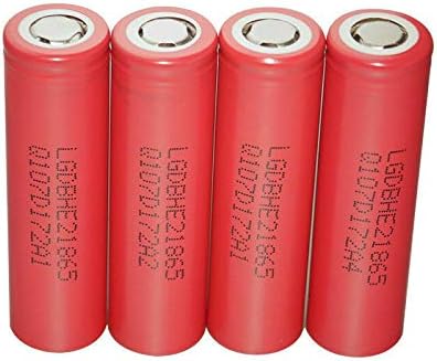 AllForBest 4PCS LG-HE2 2500mAh 3.7v 20A Rechargeable Flat Top Battery for Flashlight