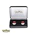 Pokemon Men's Stainless Steel Black PVD Plated Pokeball Cufflinks