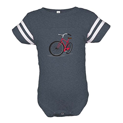 Bicycle Red Combed Ring-Spun Cotton Tapped Neck Unisex Baby Sports Bodysuit Football Jersey - Navy, 18 Months