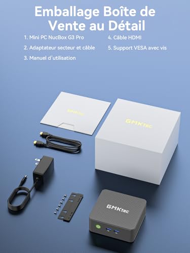 GMKtec G3 Pro Mini PC with Intel Core i3-10110U (Better Than 4300U/N150/N95), 16GB DDR4 RAM (Dual Channel), 256GB PCIe SSD, Micro Computer 2*HDMI 4K/USB 3.2/WiFi 6/BT 5.2/2.5GbE LAN