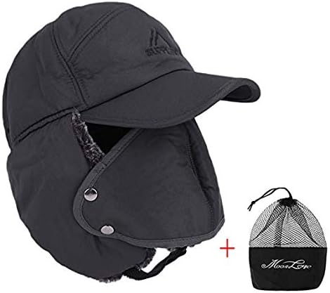 IPENNY Unisex Winter Warm Trapper Hat 3 in 1 Faux Fur Bomber Hat Earflap with Mask Full Face Protective Cover Windproof Trooper Hat Baseball Cap Snow Ski Cap for Cycling Camping Hiking Grey - Image 4