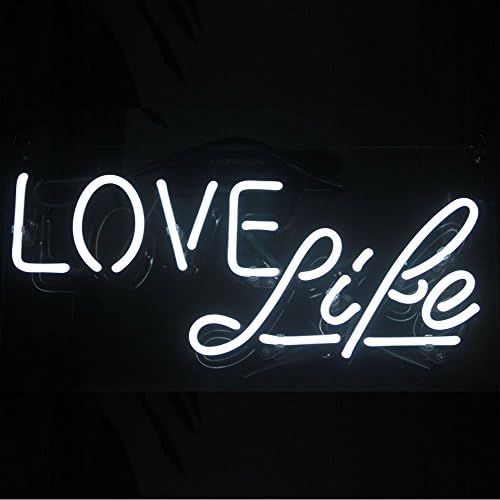 Neon Signs “LOVE Life" Home Garden Party Music Ball Store Bedroom Wall Hotel Beer Bar Pub Club Lamp Light Poster Artwork Neon Light 13"x6"