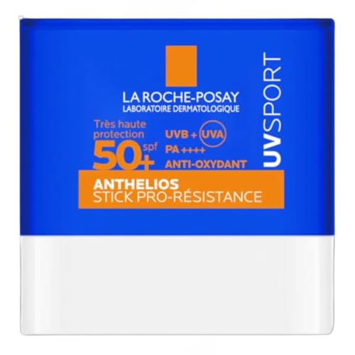 La Roche Posay Anthelios UVSPORT pro-Resistance Stick SPF50+, con vitaminaE para todos los tipos de piel, 10ml