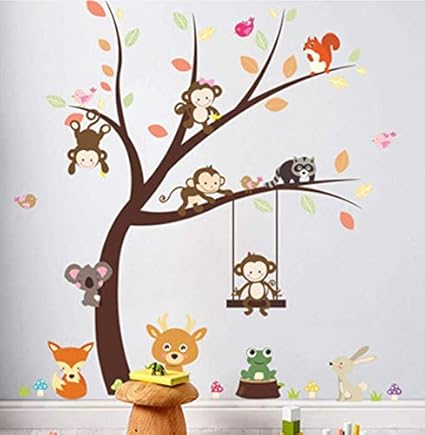 Zyunran Dessin Animé Singe Koala Oiseaux écureuil Jouant Sur