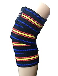 Rodilla Wraps Compresión & correas elásticas de apoyo para hombres & mujeres 72" Cruz WODs de entrenamiento gimnasio agachada (Mix Color, 74" largo & Ajustes de bucle)