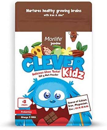 Clever Kidz Chocolate Drink 150g | Kids Vitamins minerals and DHA, Toddler Vitamins, Probiotics for kids with iron & zinc, 1.8 Billion Probiotics Tested & Approved for healthy growing brains 21 serves