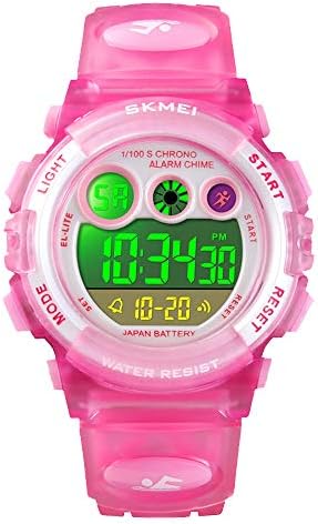 キッズ 腕時計 Skmei ウォッチ 子供用 ガールズ 多機能 50m防水 アナデジ 女の子 スポーツ 目覚まし時計 アラーム付き 誕生日 プレゼント ピンク