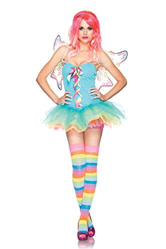 Leg Avenue Women's 3 Piece Rainbow Fairy Costume, Multicolor, Medium