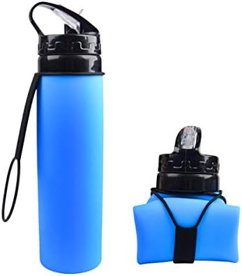 Portable Collapsible Water Bottle, Silicone Water Bottle Leak Proof Design Suitable for Running, Hiking, Cycling, Travelling, Yoga, etc