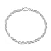 Amberta 925 Sterling Silver 3.6 mm Prince of Wales - Singapore Chain Bracelet Size: 7 7.5 8 inch