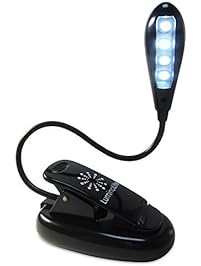 LuminoLite Rechargeable Extra-Bright 4 LED Book Light, Easy Clip On Reading Light, UL Certified AC Charger & USB Cable Included, 2 Brightness Settings, Soft Padded Clamp. Perfect for Bookworms
