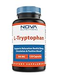 Nova Nutritions L-Tryptophan 500 mg 120 Capsules - Tryptophan Supplements for Natural Sleep Aid, Stress Relief, Circulation & Immune Support