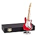 Broadway Gifts Co. Red Electric Guitar with Case and Stand Replica Miniature Figurine 7 Inch New