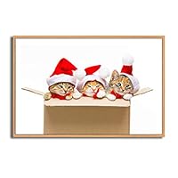 Framed Canvas Wall Art Merry Christmas Canvas Prints Home Artwork Decoration for Living Room,Bedroom - 16x24 inches