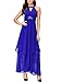 Noctflos Chiffon Elegant Maxi Cocktail Evening Dress For Women Party Wedding Royal Blue Small