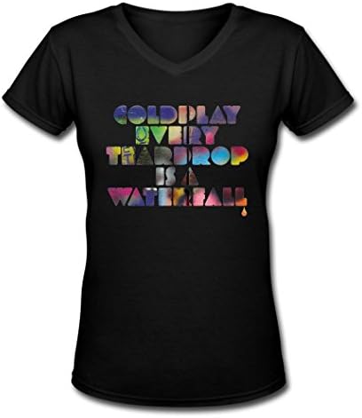 Coldplay Every Teardrop Is A Waterfall Women's v neck t shirt Medium