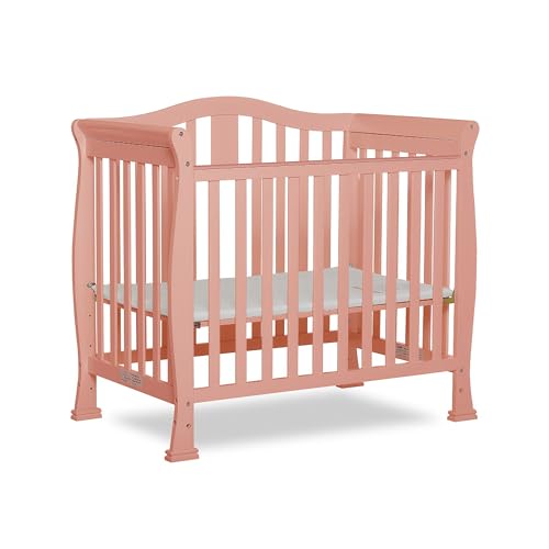 Dream On Me Addison 4-in-1 Convertible Mini Crib in Dusty Pink