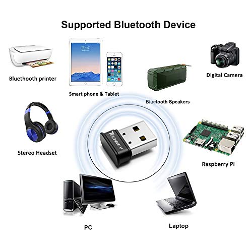 TECHKEY Bluetooth Adapter for PC USB Bluetooth Dongle 4.0 EDR Receiver Wireless Transfer for Stereo Headphones Laptop Windows 10, 8.1, 8, 7, Raspberry Pi - Thumbnail 4