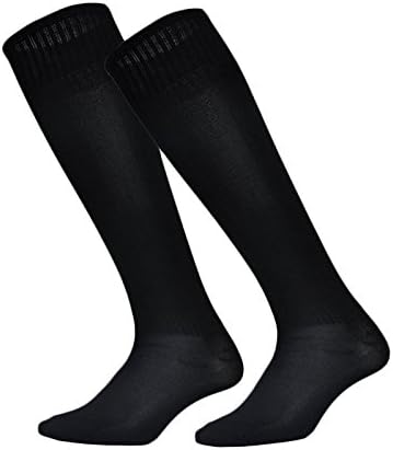 Over Calf Socks Men Knee High Long Black Socks for Soccer, Football, Baseball Athletic One Pair
