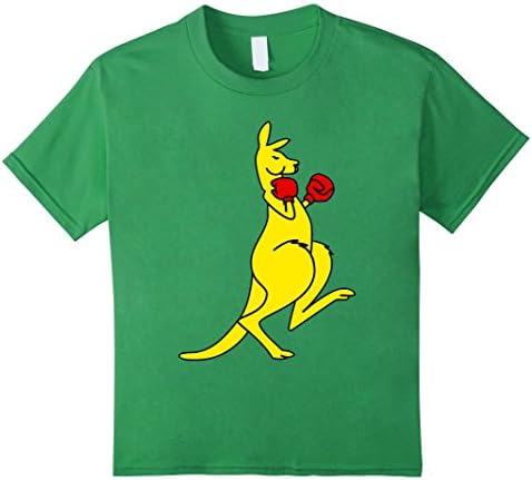 Kids Boxing Roo Kangaroo Australia Australian Funny T-Shirt 4 Grass